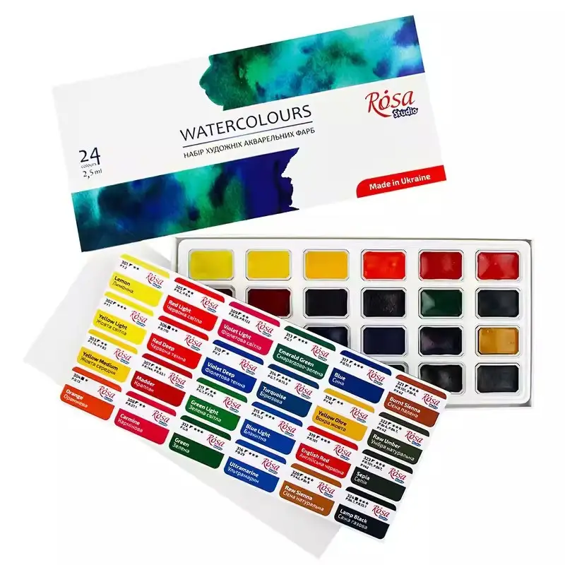 Ukraine White Night rosa rosa Watercolor Paint Full Block Solid 16 Color 24 Color Fine Art Watercolor Painting