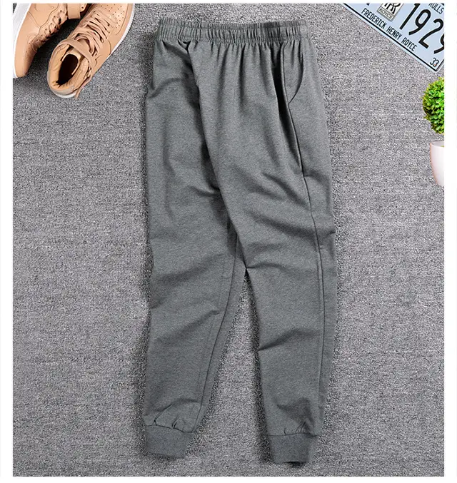 Men's Pure Cotton Sweatpants Grey Black Large — feature 18