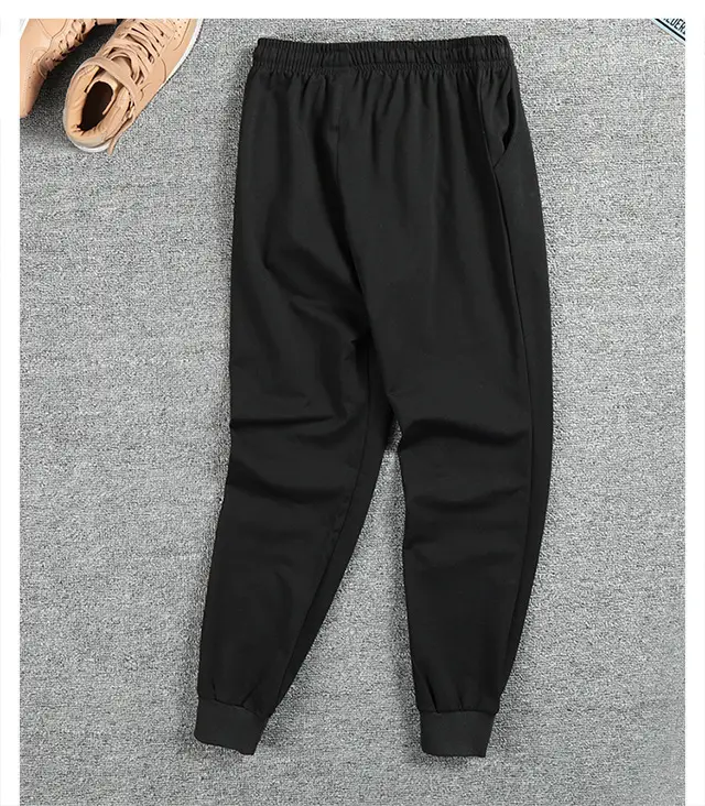 Men's Pure Cotton Sweatpants Grey Black Large — feature 19