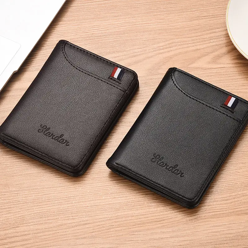 Slardar Ultra-Thin Men's Wallet Men's Vertical Small Wallet Driver's License Youth Mini Student Coin Purse Card Holder