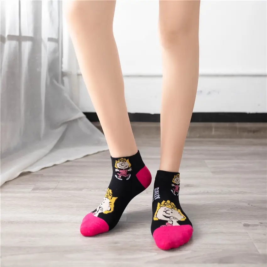 Four Seasons Color Couple All-match Socks Summer Thin Short Socks Women Street Cyber Celebrant Cartoon Snoopy Socks Men