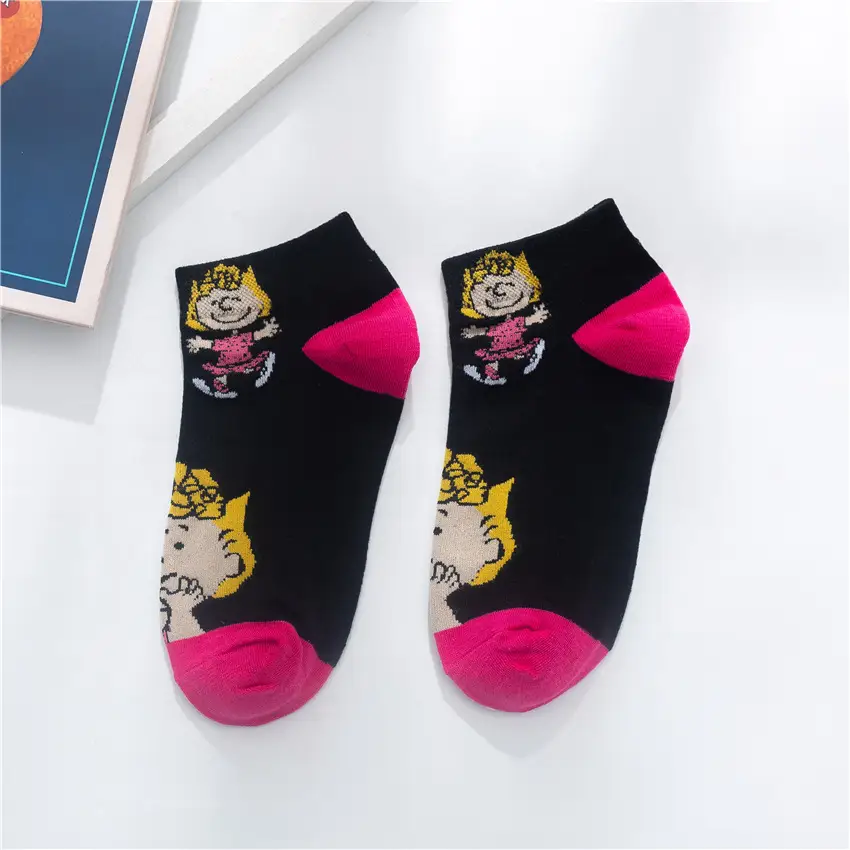 Four Seasons Color Couple All-match Socks Summer Thin Short Socks Women Street Cyber Celebrant Cartoon Snoopy Socks Men