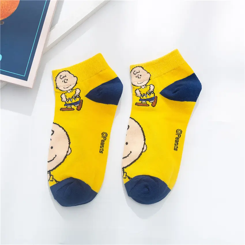 Four Seasons Color Couple All-match Socks Summer Thin Short Socks Women Street Cyber Celebrant Cartoon Snoopy Socks Men