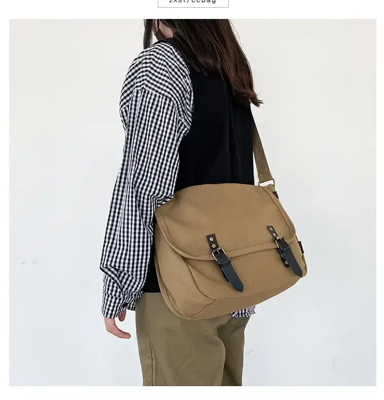 Japanese Student Canvas Crossbody Bag Large Capacity Women — feature 22