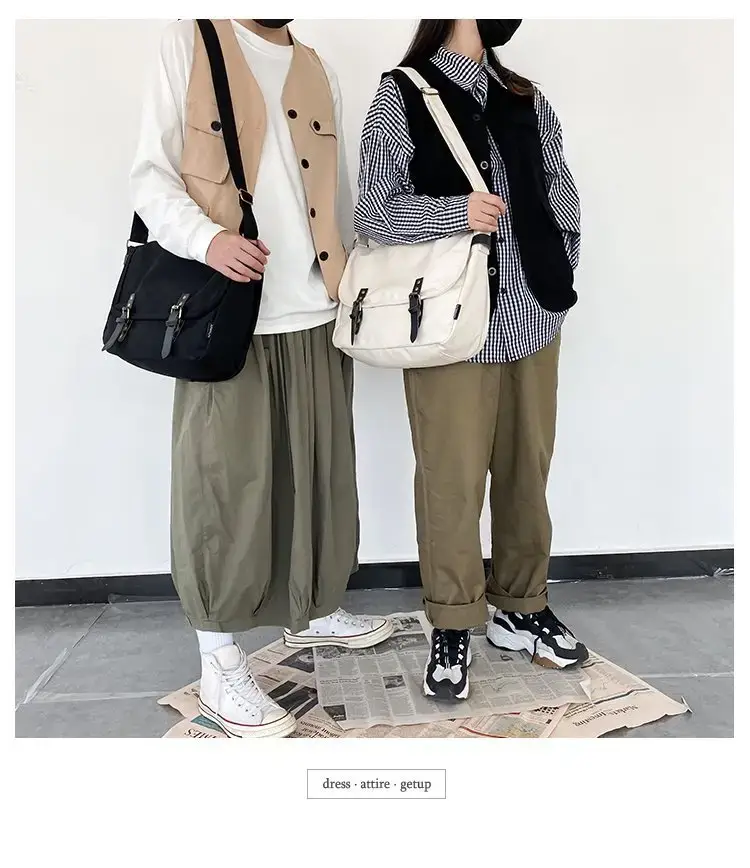 Japanese Student Canvas Crossbody Bag Large Capacity Women — feature 7