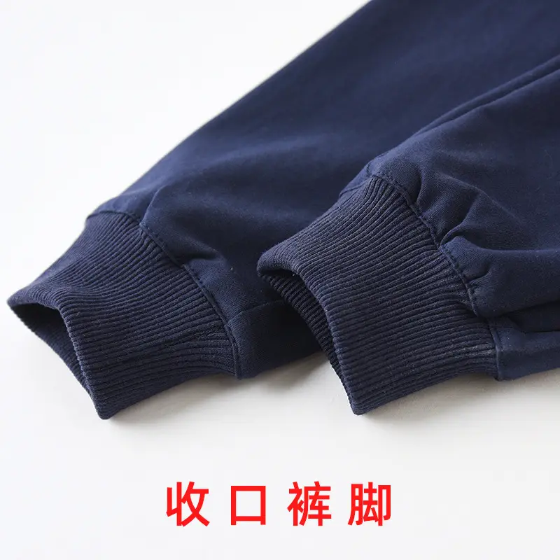 Children's Dark Blue Sweatpants Spring Autumn School Pants - Image 10