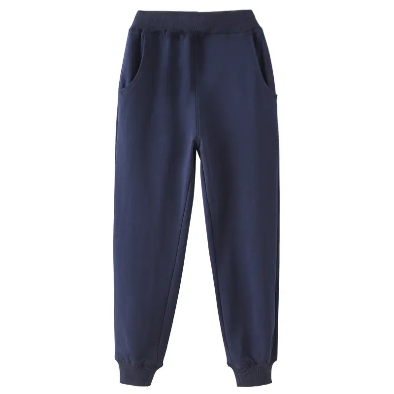Children's Dark Blue Sweatpants Spring Autumn School Pants - Image 13