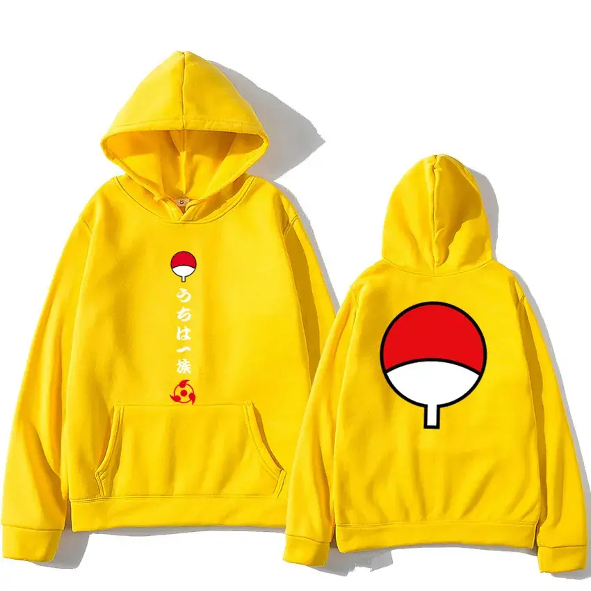 Naruto Sasuke Orange Hoodie Set for Men - Image 16
