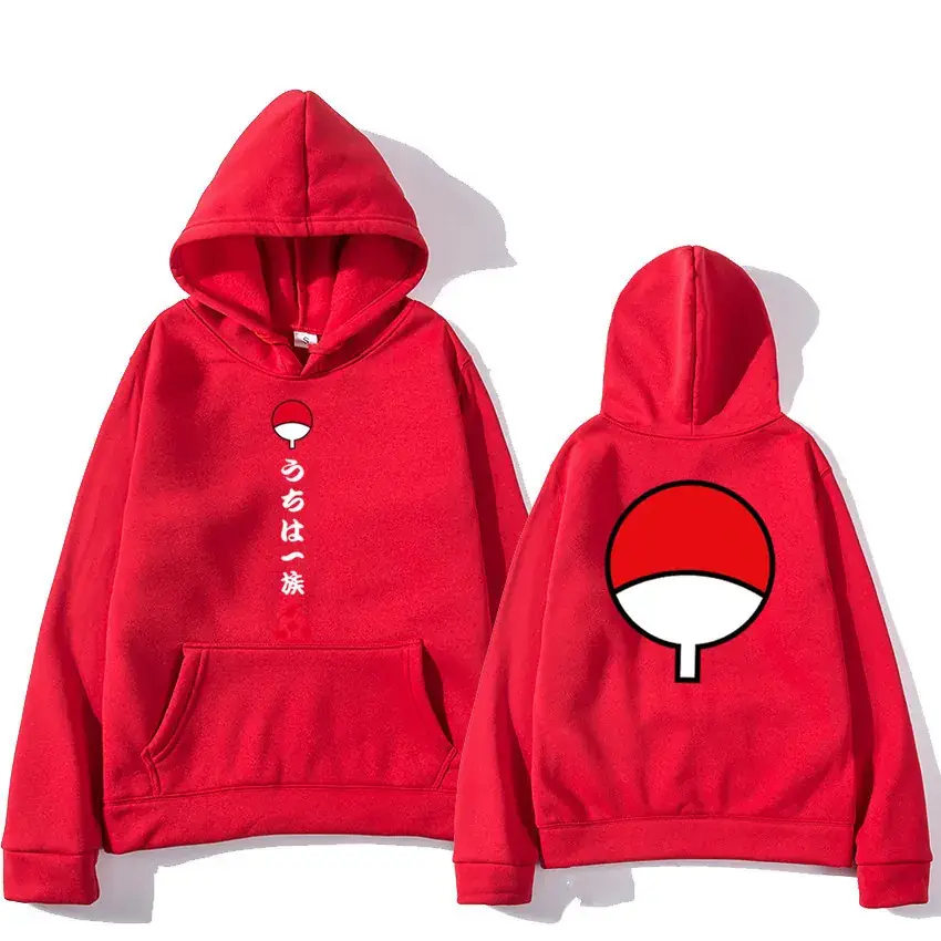 Naruto Sasuke Orange Hoodie Set for Men - Image 4