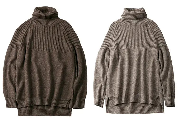 Women's Beige Turtleneck Sweater Large Size — feature 18