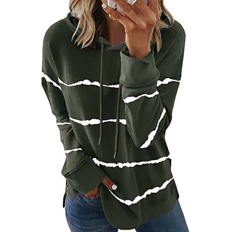 Women's 2020 Striped Hooded Sweat Top - Image 6