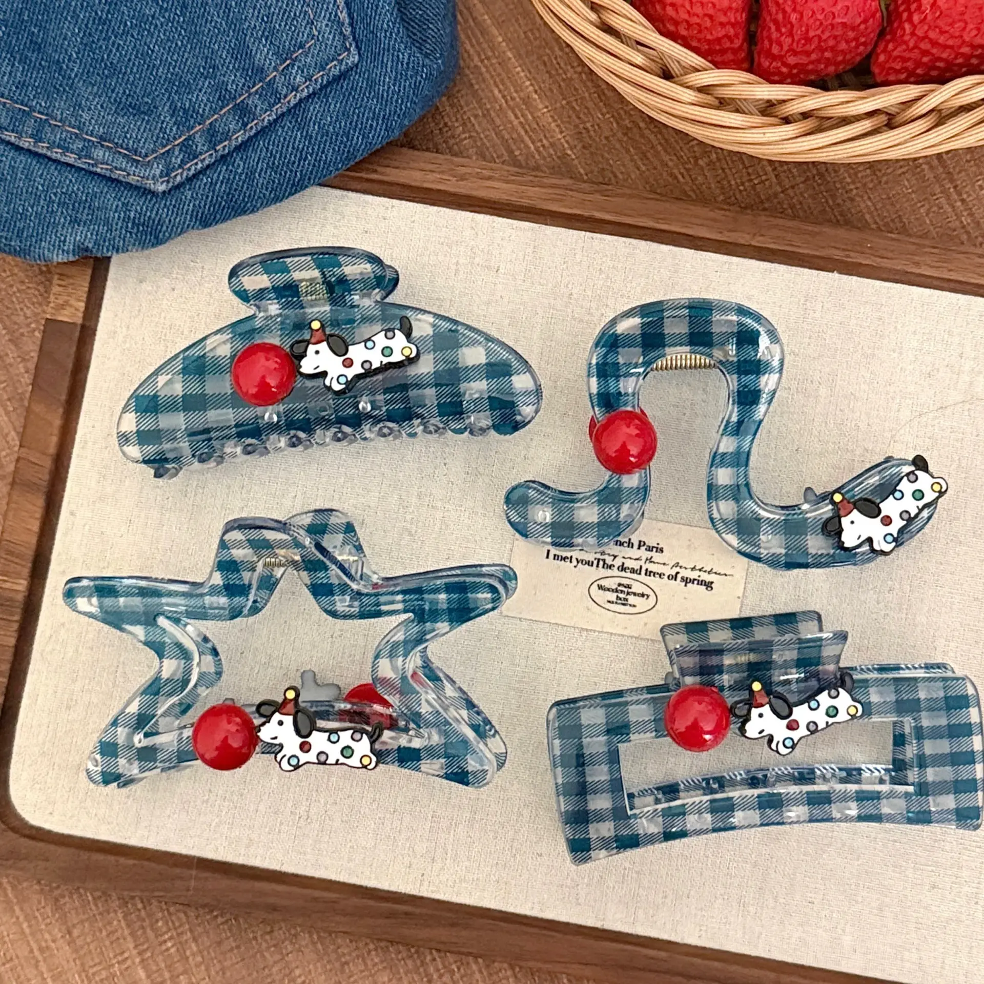 Sweetie Dog Plaid Hair Clips for Girls — feature 11