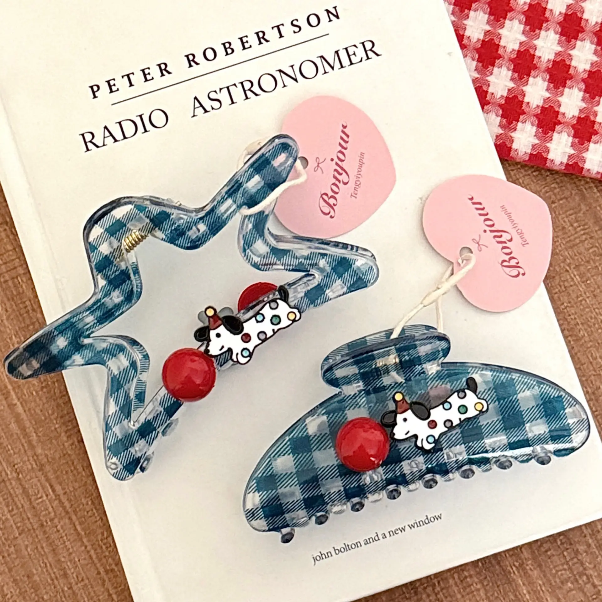 Sweetie Dog Plaid Hair Clips for Girls — feature 12