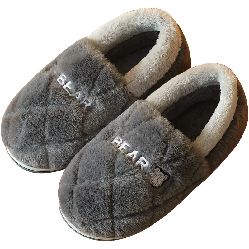Men's Heel-Covered Cotton Slippers for Winter Indoor Use, Warm, Non-Slip, Plush Cotton Shoes for Women, Winter Wholesale - Image 8