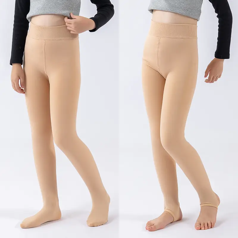 Autumn Winter Girls Fleece Leggings High Elastic Warm