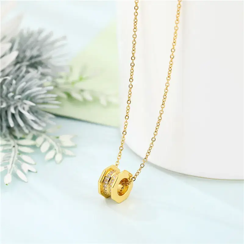 Gold Titanium Necklace for Women with Little Red Riding Book Design - Image 4
