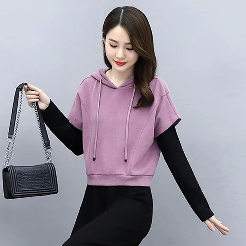 Women's 2-Piece Skirt Set Green Black Long Sleeve Hoodie - Image 6