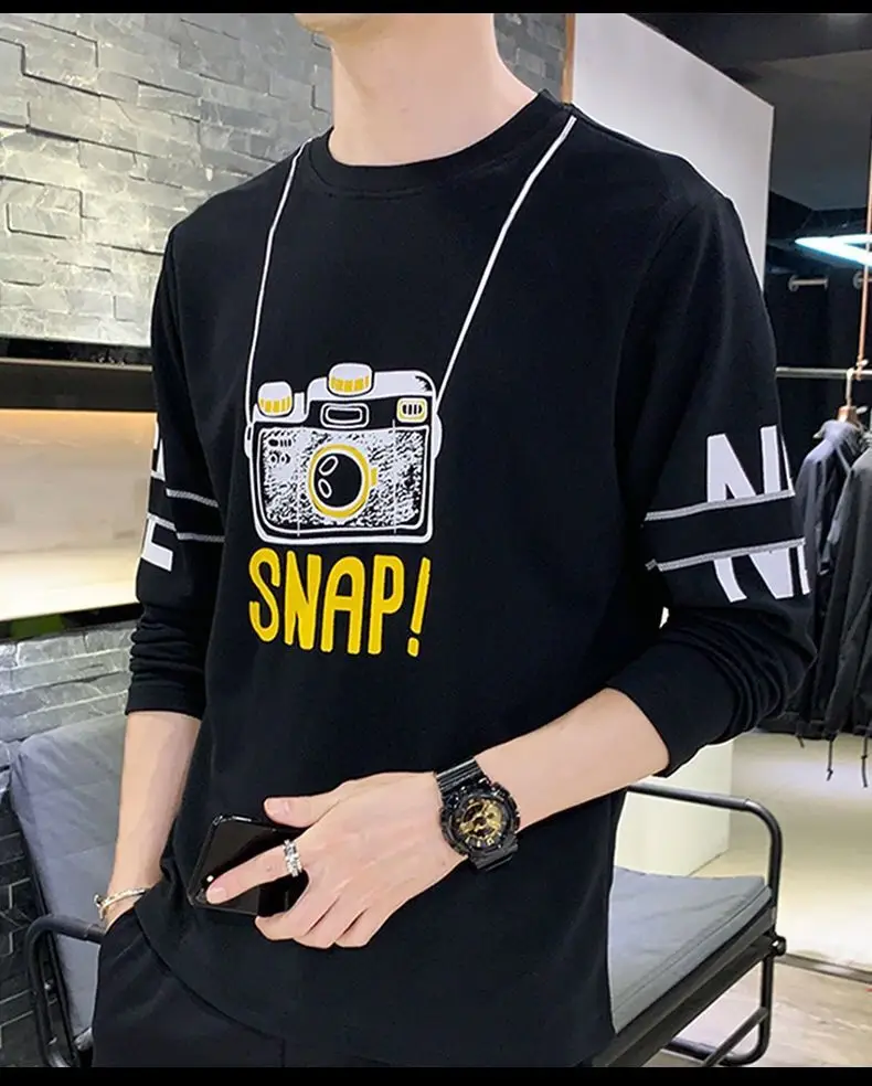 New Boys Long Sleeve Printed T-Shirt Yellow Snapback — feature 13