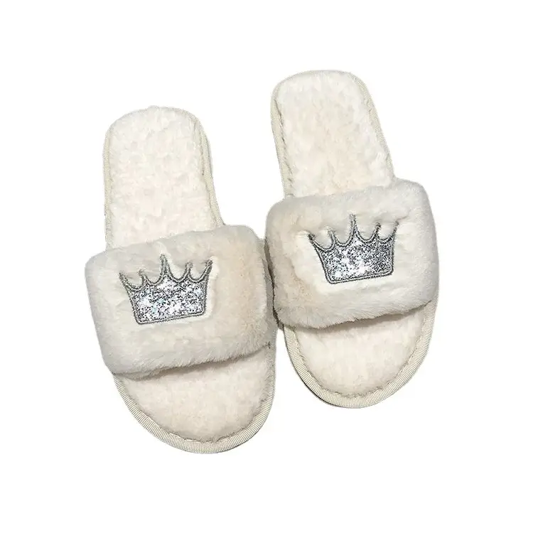 Mao Mao slippers women autumn and winter new indoor and outdoor cotton slippers flat crown warm casual women's shoes wholesale