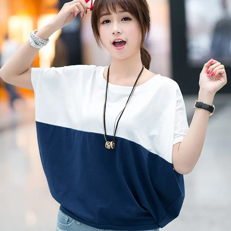 Women Loose White Pink Summer T-Shirt Plus Size