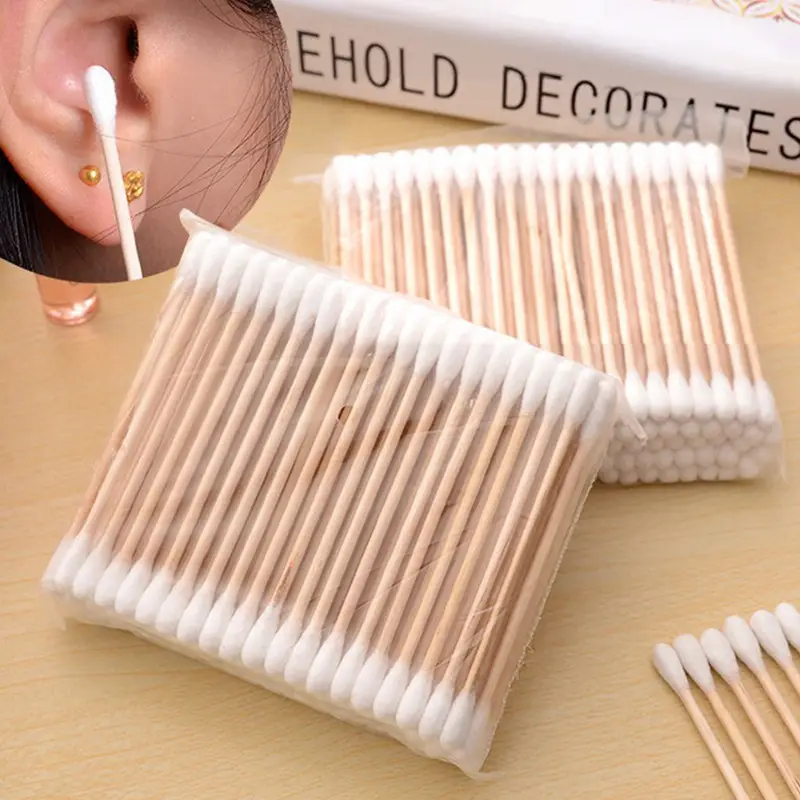 Double-Headed Cotton Ear Puff Makeup Remover Swab - Image 4