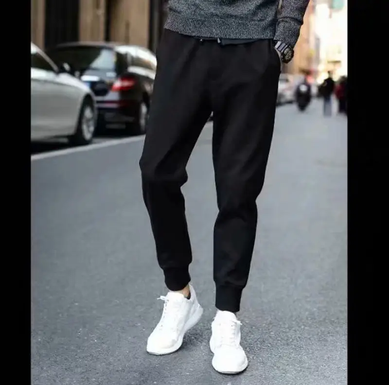 Men's Fleece Lined Nail-Up Harem Pants Black - Image 4