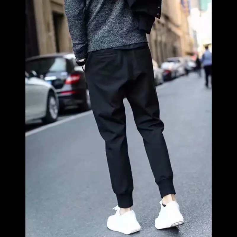 Men's Fleece Lined Nail-Up Harem Pants Black - Image 5