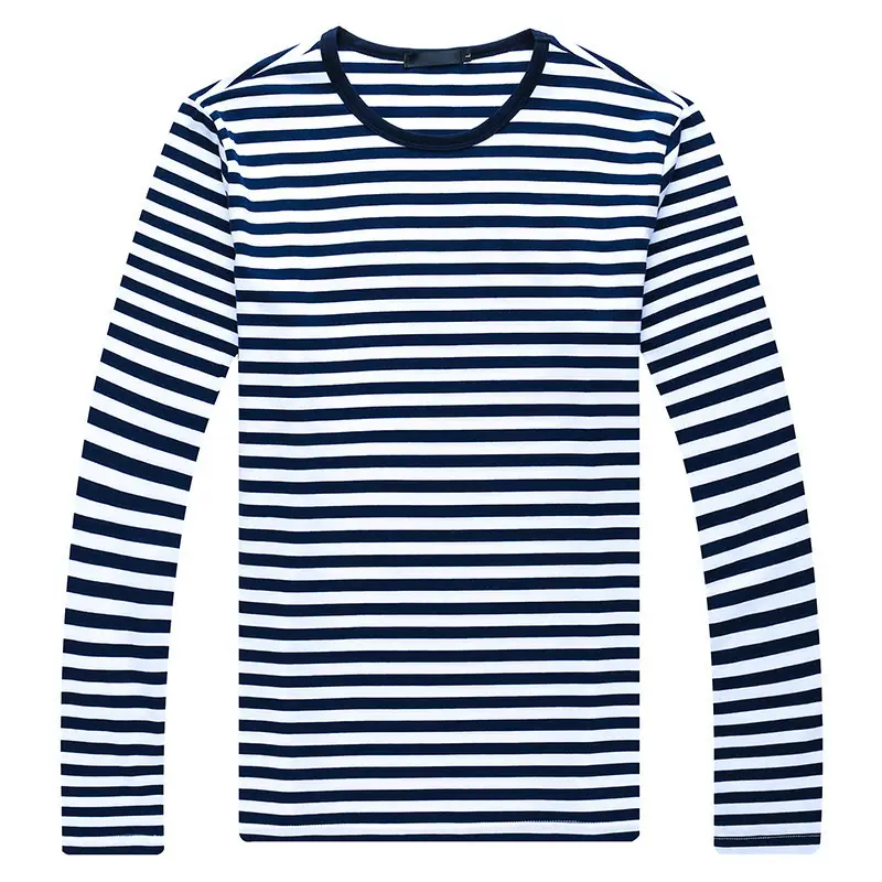 Men Cotton Striped T-Shirt Green White Large - Image 9