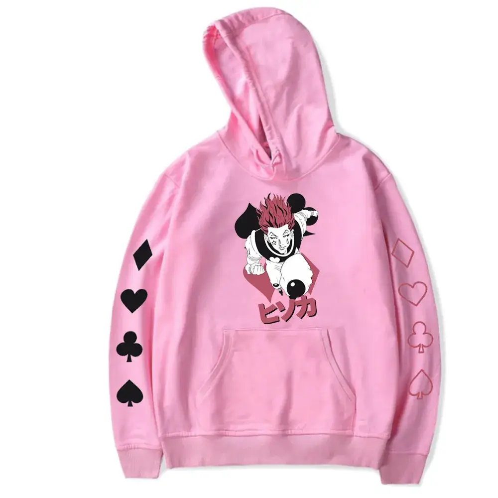 Pink Anime Hoodie for Men with Heart & Graphic Design - Image 5