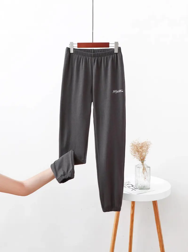 Women's Warm Wide Leg Pants Brown Casual Sports Wear