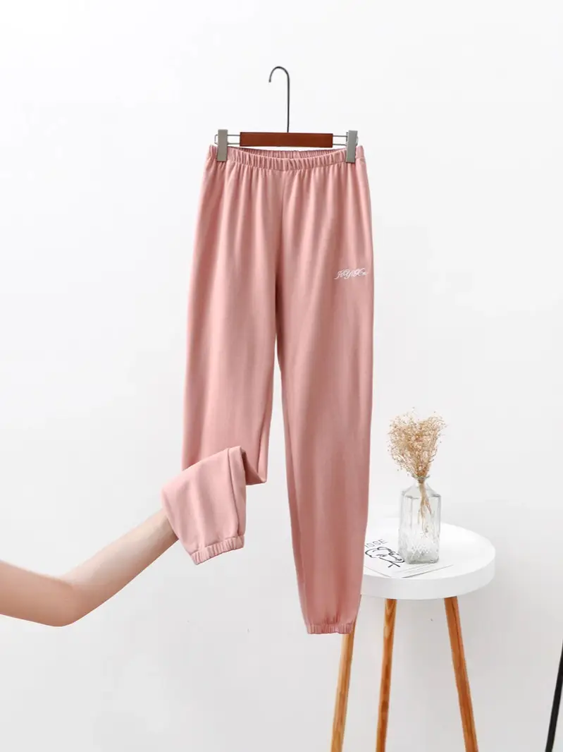 Women's Warm Wide Leg Pants Brown Casual Sports Wear