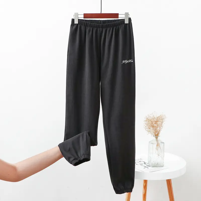 Women's Warm Wide Leg Pants Brown Casual Sports Wear