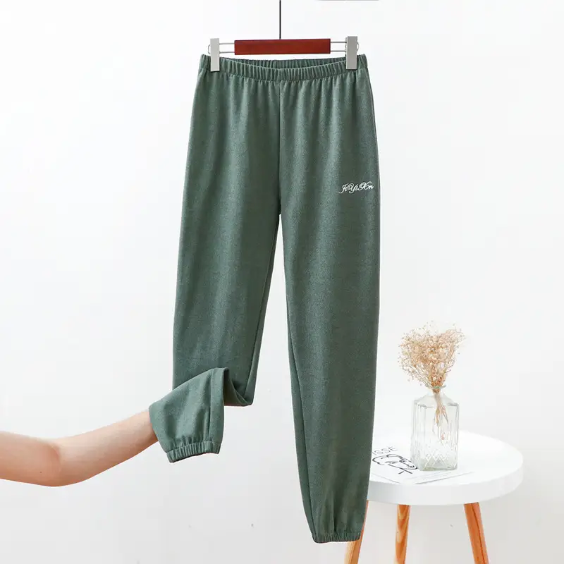 Women's Warm Wide Leg Pants Brown Casual Sports Wear