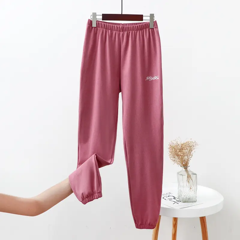 Women's Warm Wide Leg Pants Brown Casual Sports Wear
