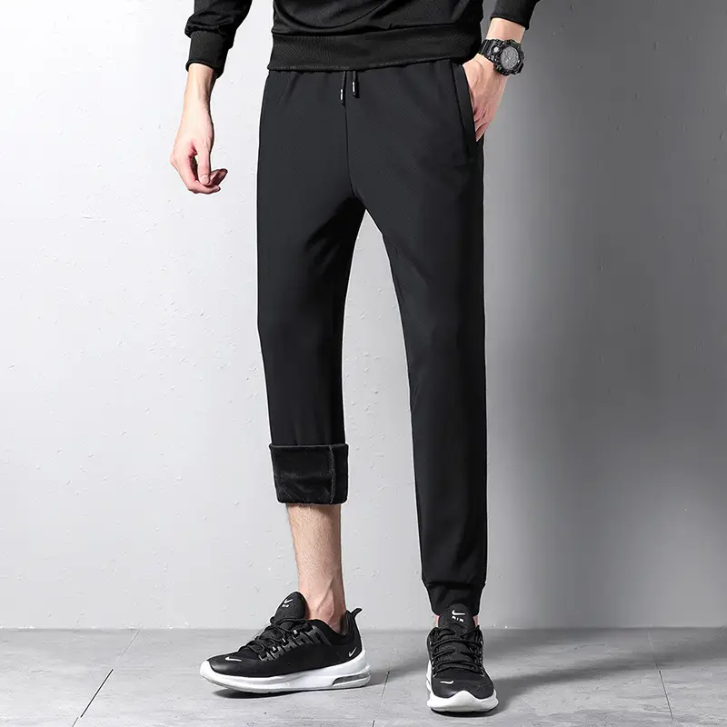 Wei Pants Men's Winter Lambskin Pants Loose Cotton Korean Fashionable Thickened Casual Pants Men's Factory Hair - Image 5