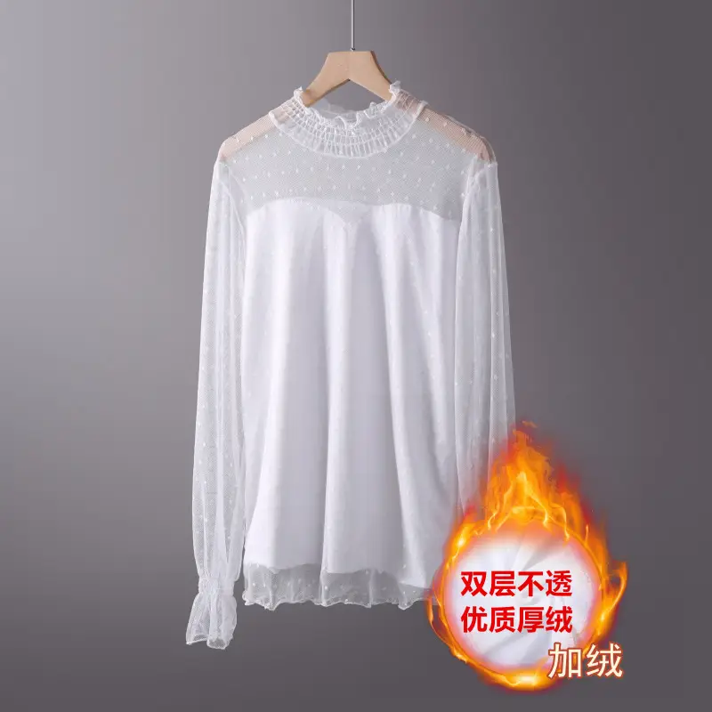 2024 Lace Velvet Top with Double Layer & Large Size - Image 2