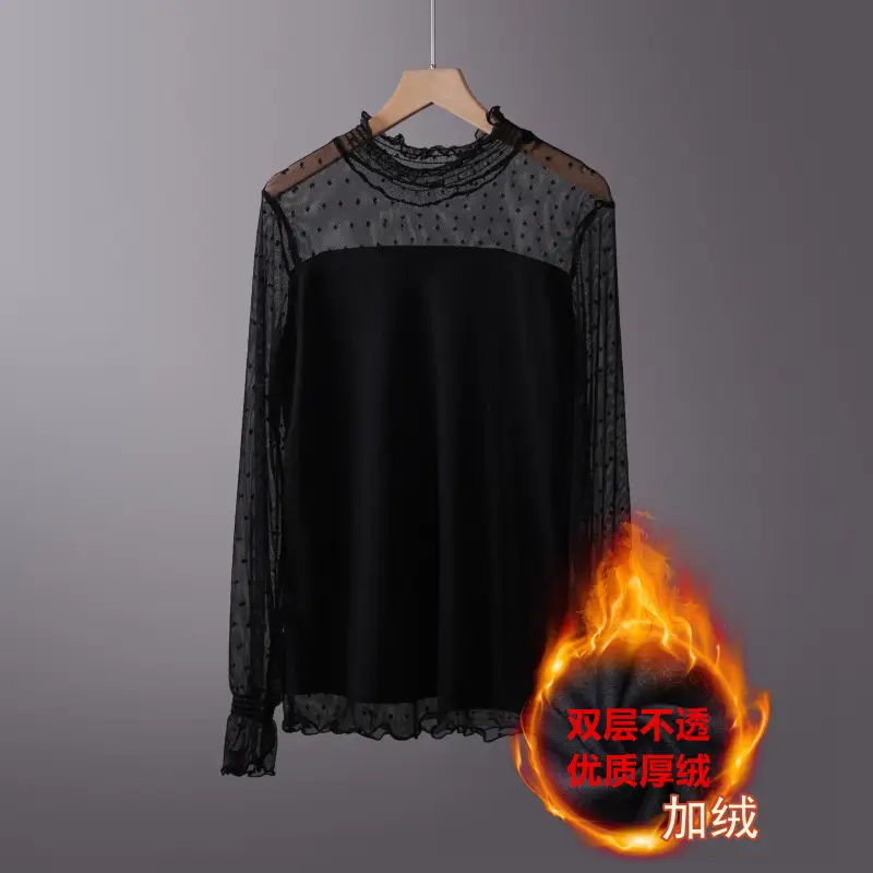 2024 Lace Velvet Top with Double Layer & Large Size - Image 4