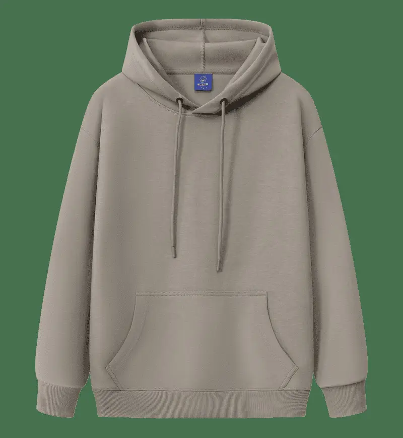 Grey Cotton Hooded Sweatshirt with Drawstring Cap - Image 11