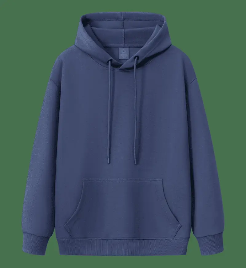 Grey Cotton Hooded Sweatshirt with Drawstring Cap - Image 7