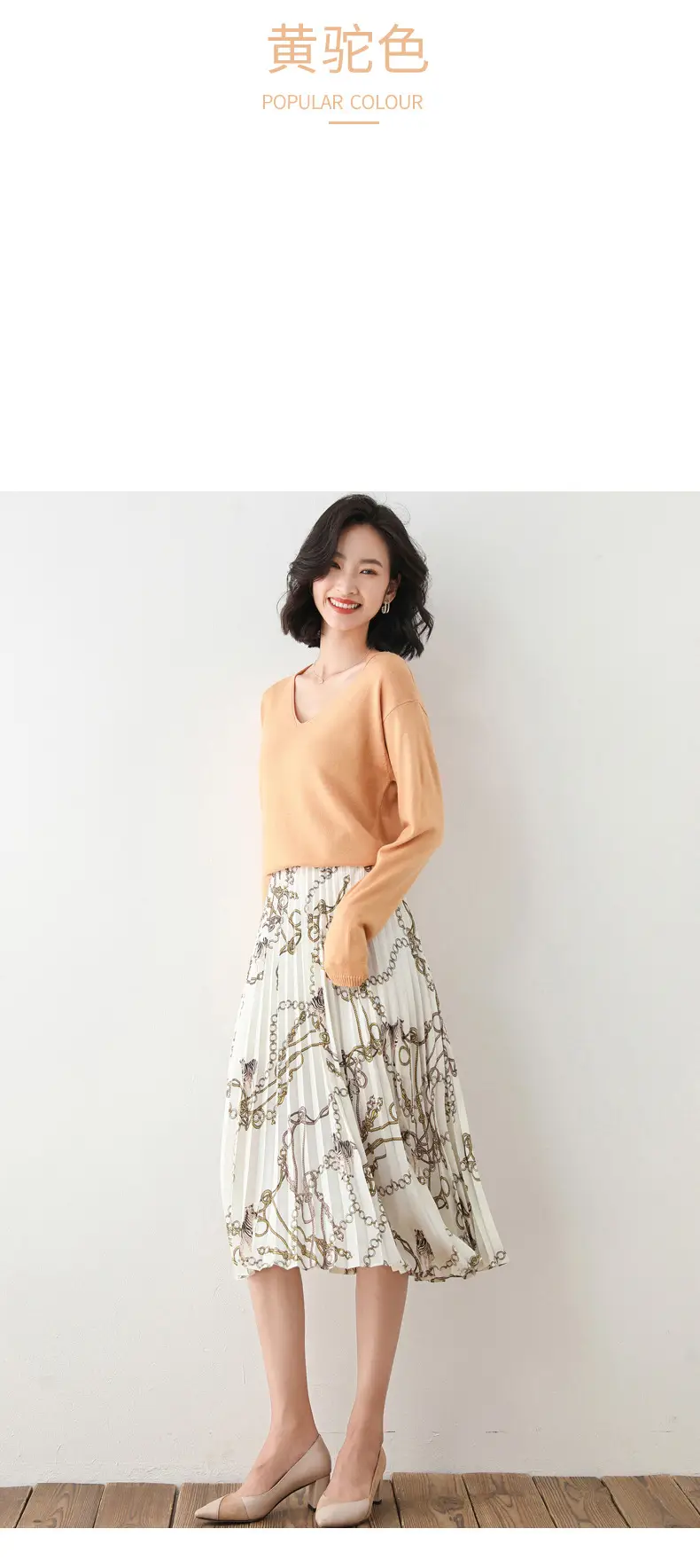 2025 V-Neck Sweater for Women Blue Loose Fit — feature 5
