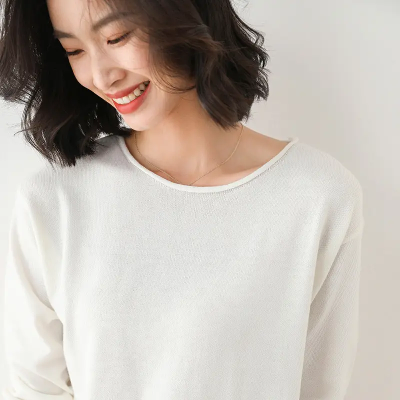 2025 V-Neck Sweater for Women Blue Loose Fit - Image 2