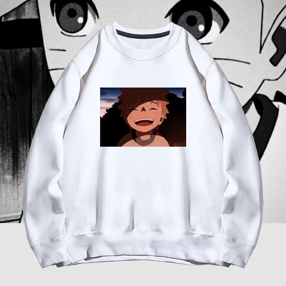 Naruto Graphic Cotton Crewneck Sweater Black