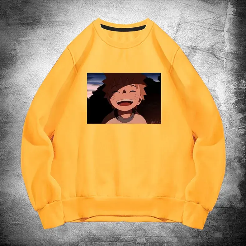 Naruto Graphic Cotton Crewneck Sweater Black