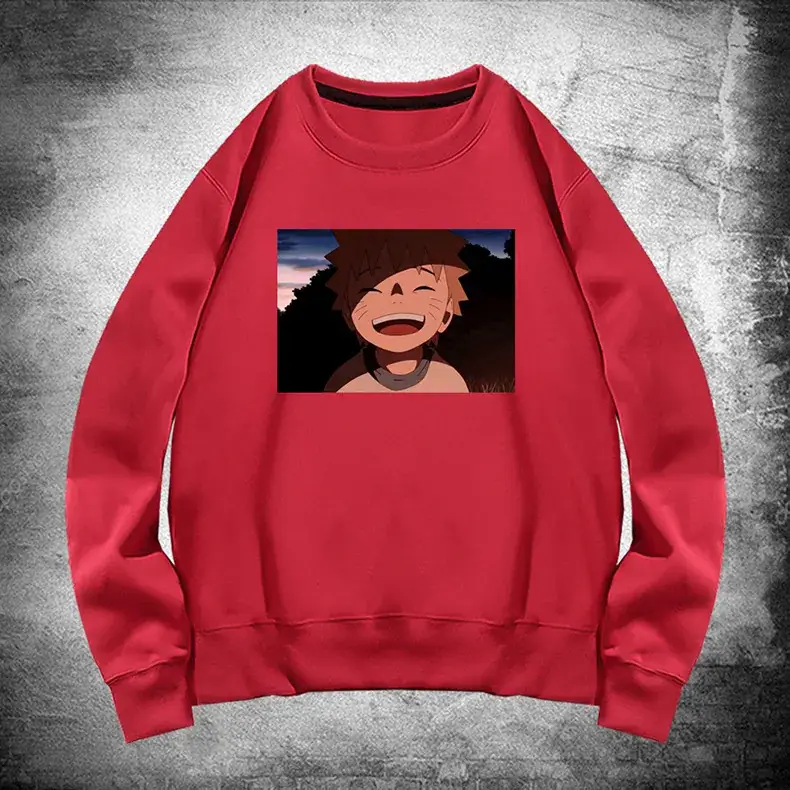 Naruto Graphic Cotton Crewneck Sweater Black