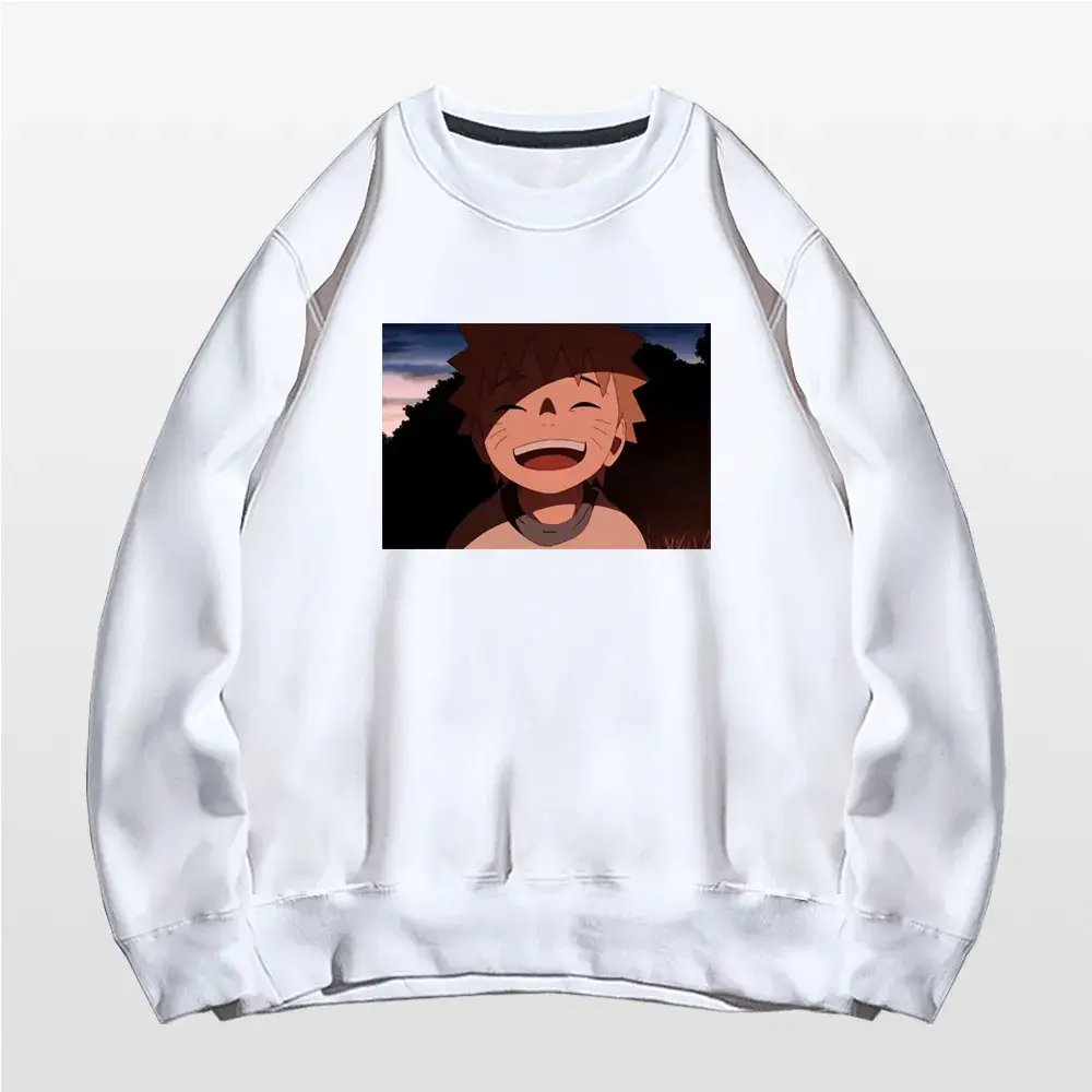 Naruto Graphic Cotton Crewneck Sweater Black