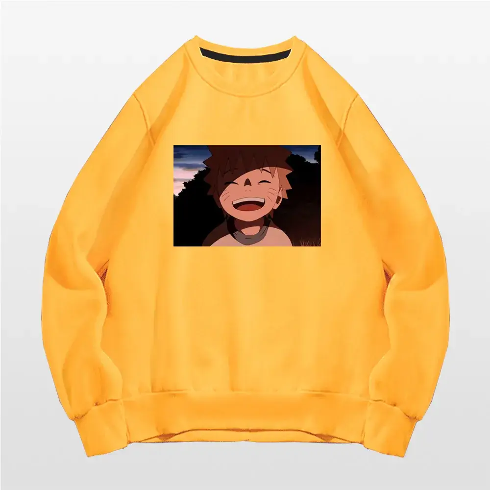 Naruto Graphic Cotton Crewneck Sweater Black
