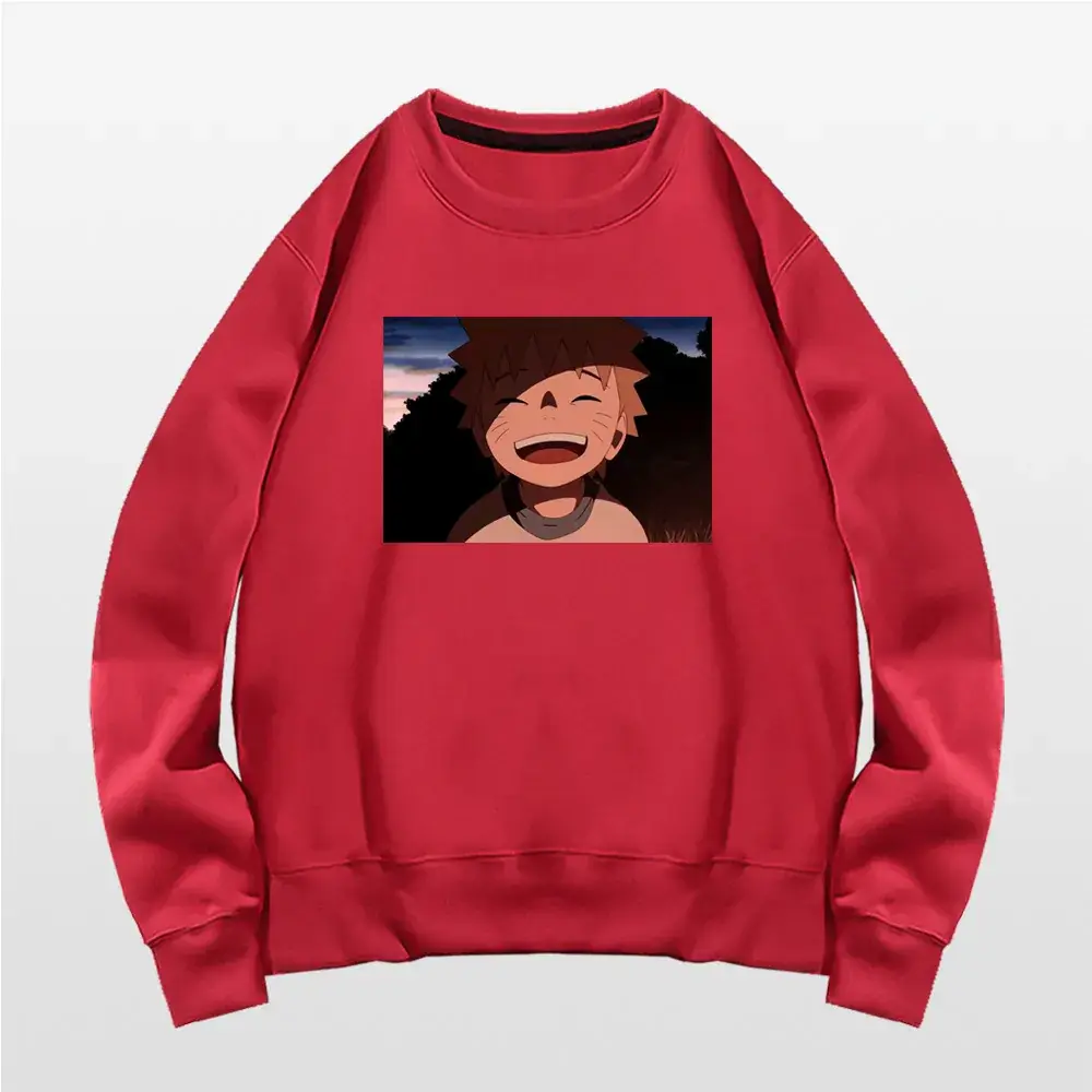 Naruto Graphic Cotton Crewneck Sweater Black