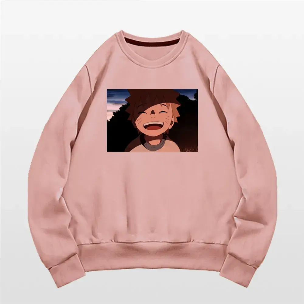 Naruto Graphic Cotton Crewneck Sweater Black