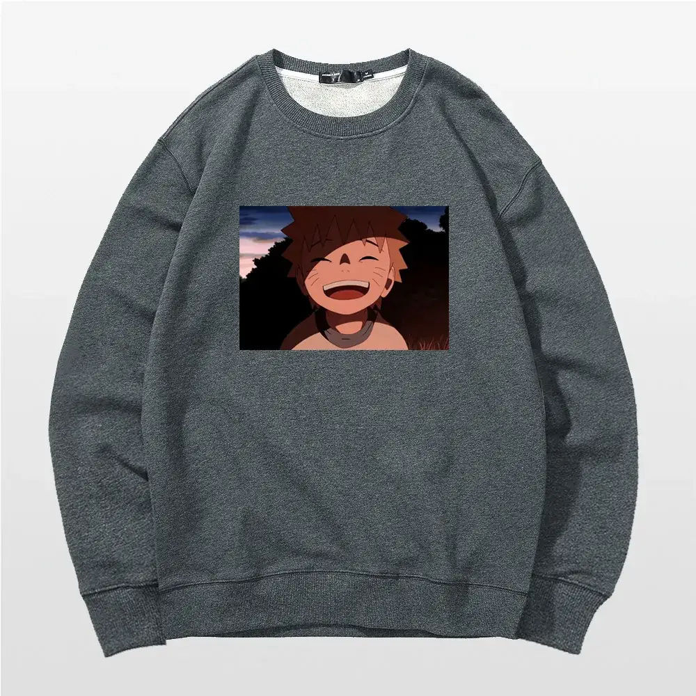 Naruto Graphic Cotton Crewneck Sweater Black