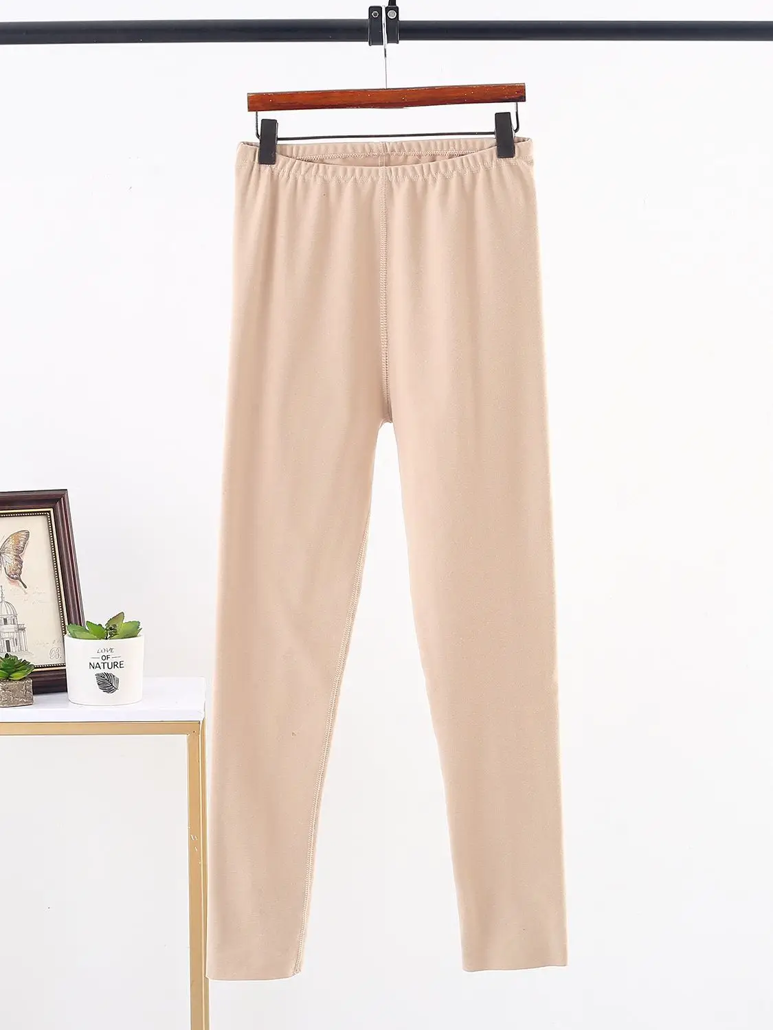 Women Velvet Padded Warm Leggings Pink - Image 10